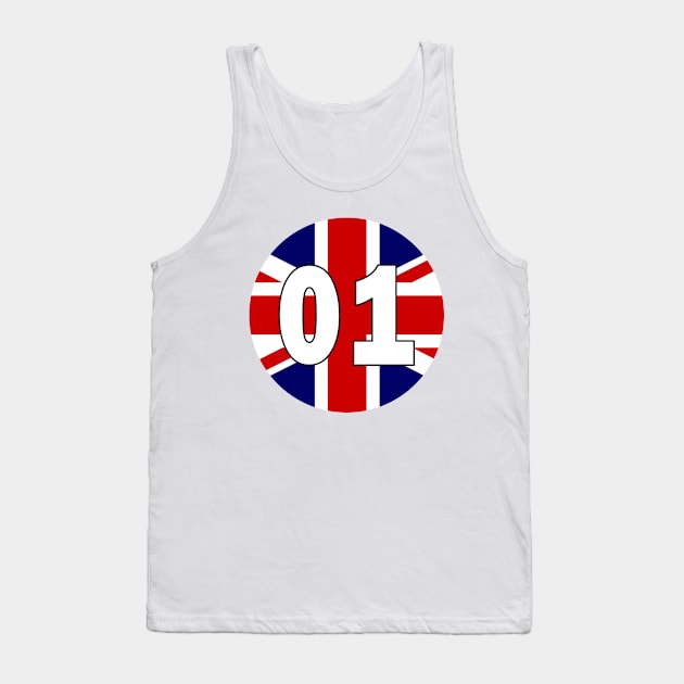 UK flag with number 01 Tank Top by TTL